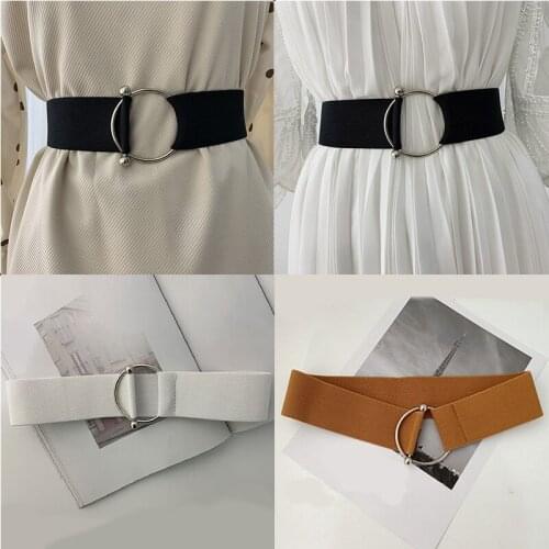 60-80cm Female Fashion Black Waistband Wide Waist Elastic Stretch Belt for Women Cinch Waistband Dress Coat Clothing Accessories