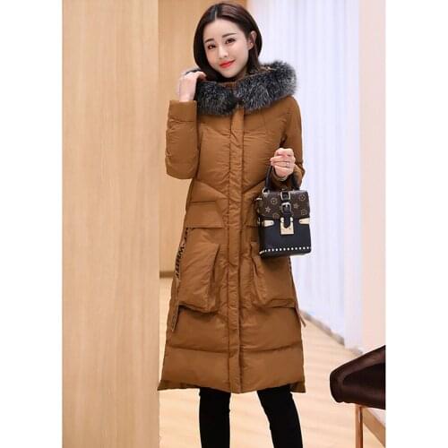 2018 New Down Cotton Padded Large Size Cotton Coat Women Winter Thickening Long Paragraph Over The Knee Warm Jacket Long Sleeve