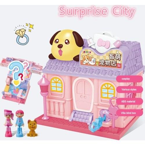 Family Surprise City Assembled Doll House Villa Surprise Treasure Box Simulation House Boy Girl Toy Christmas Birthday Gift Kids