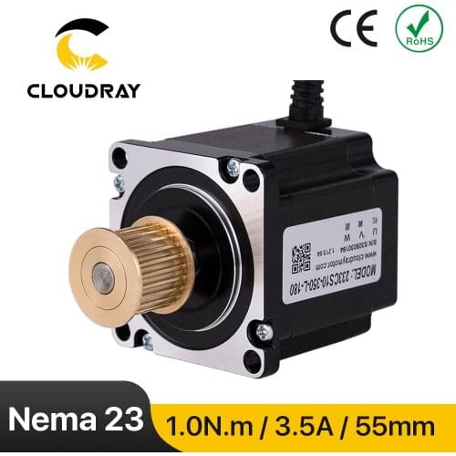 Cloudray Nema 23 Stepper Motor 3 Phase 1.0N.m 3.5A Stepper Motor with GEAR 1.8m Cable for CNC Router Engraving milling machine