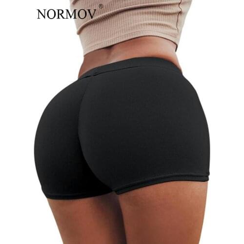 NORMOV Women Sexy Sport Shorts Push Up High Waist Shorts Summer Stretch Breathable Outdoor Biker Fitness Booty Short Feminino