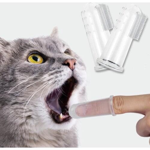 Pet Finger Toothbrush Teddy Dog Brush Bad Breath Tartar Teeth Care Tool Dog Cat Cleaning Silicagel Pet Supplies