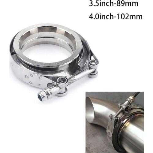 3.5" 4" Inch 89mm 102mm SS304 Stainless Steel Universal Car Exhaust V Band Clamp With Male&Female Flange Kit Anti-Rust