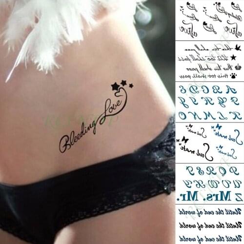 Waterproof Temporary Tattoo Sticker Letter Heart star butterfly Fake Tatto Flash Tatoo small size tattoos for Kid Girl Men Women