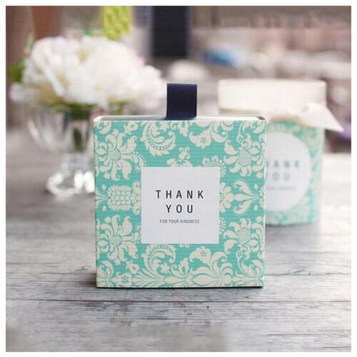 Green Kraft Tea Drawer-type Carton Sweet Drawer Box Wedding Decoration Candy Box Birthday Party Favor Gift Box With Stickers