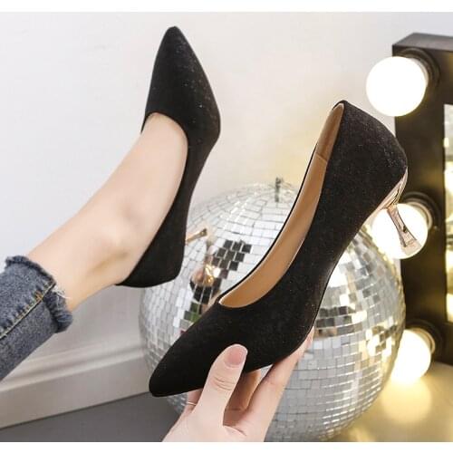 Womens high heels 2021 new autumn Korean style pointed shallow mouth style simple fashion stiletto women shoes