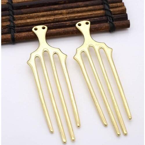 5pcs Brass Casted Bridal Women 4 Teeth Hair Combs with 2 Loops High Quality Wedding Dress Hair Styling Head Jewelry Accessories