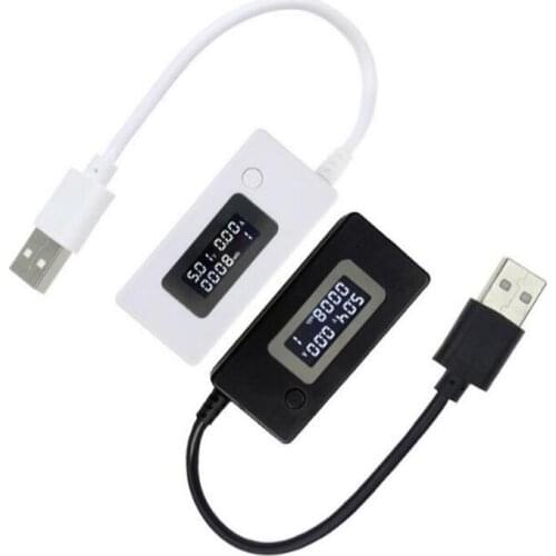 LCD backlight LCD digital screen display USB ammeter voltmeter black White charge White