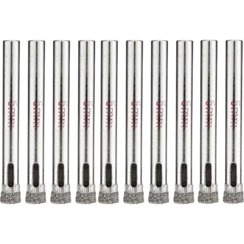 10Pcs/Set Diamond Holesaw Cutter Drill Bits Tool 6mm Hole Saw Tile Glass Slate Porcelain Marble Drilling for Power Drills Mayitr