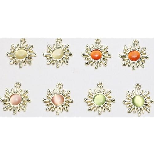10pcs New design Tears of the Sun Alloy Opal Womens Earrings South Korea Simple Pendant diy Jewelry Necklace Accessories