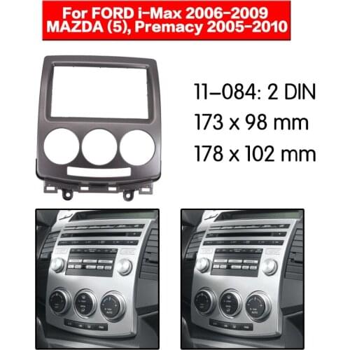 2 din Double Din Fascia For MAZDA 5 Premacy FORD i-Max Radio DVD Stereo Panel Dash Mount Install Trim Kit Refit 11-084