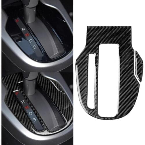 2Pcs Auto Gear Shift Panel Cover Trim Decor Sticker for Honda FIT JAZZ 2014-2018 16.9cm x 12.2cm x 0.3cm