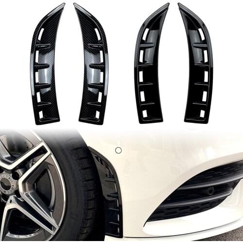 2Pcs For Mercedes Benz CLA C118 AMG 2020+ Car Front Wheel Bumper Vent Hood Fender Moulding Cover Decoration ABS Plastic