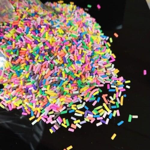 20kgs 1mm Thin Long Cylindrical Polymer Hot Soft Clay Sprinkle Colorful for DIY Crafts Tiny plastic klei Accessory