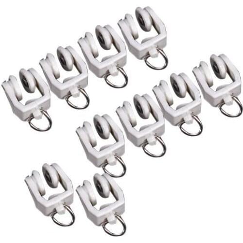 20Pcs High Quality Plastic Bathroom Shower Window Curtain Track Rail Runners Slider Drapery Hooks
