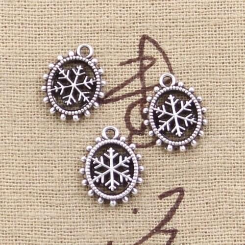 20pcs Charms Snow Snowflake 15x12mm Antique Making Pendant fit,Vintage Tibetan Silver color,DIY Handmade Jewelry
