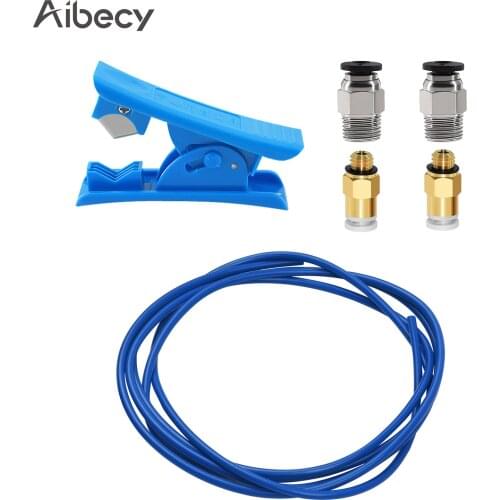 3D Printer Kit PTFE Tubing Hose Pipe 2 Meter for 1.75mm Filament with PTFE Tube Cutter 2pcs PC4-M6 Pneumatic Fittings