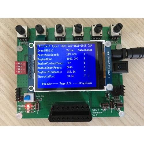 Vehicle OBD Simulator /ECU Emulator 0.96inch OLED Screen Supports J1939