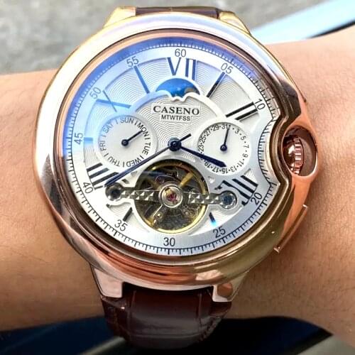Top Luxury Brand Automatic Watch Men Fashion Mechanical Wristwatches Moon Phase Water Proof Calendar Watches Relojes Para Hombre
