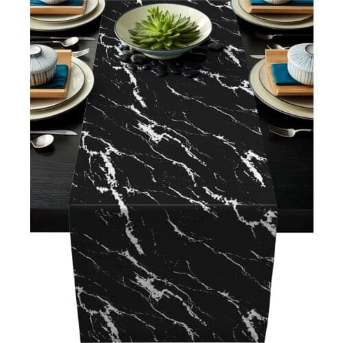 Black Concrete Crack Modern Table Runners Cloth Holidays Party Wedding Decoration Table Runner Dining Table Cover