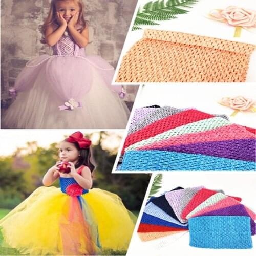 9 Inches Children 20x23cm Handmade Wrapped Chest Elastic Baby Girl Crochet Tutu Tube Tops Wide For DIY Knitted Skirt 5Z-SH939