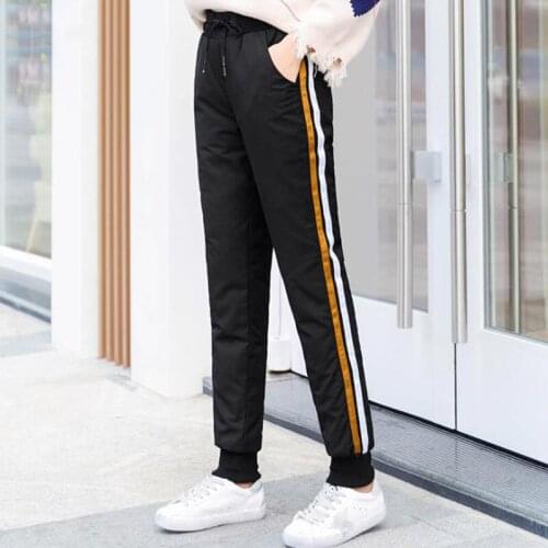 Women Winter White Duck Down Pants Waterproof Windproof Thicken Thermal Elastic Waist Trousers Climbing Skiing Outwear Pants