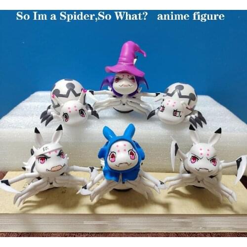 6pcs/set So Im A Spider So What Figure Kawaii Anime Spider Action Figures Collocation PVC Model Toys for Children Figurine Gift