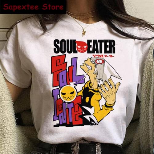Hot Japanese Anime Soul Eater T Shirt Men Kawaii Harajuku Cartoon T-shirt Summer Tops Manga Graphic Tees Hip Hop Tshirt Male