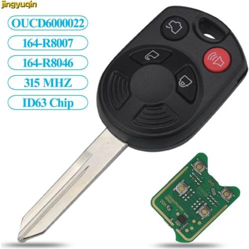 Jingyuqin ID63 Transponder Chip 80-BIT 80bit 4BTN Remote Car Complete Key CY22 for Ford Escape Keyless Entry Combo OUCD6000022