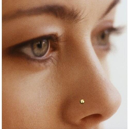 60 PCS Punk Stainless Steel Ball Nose Bone Studs 22 Gauge Nose Piercing Fashion Jewelry Gold