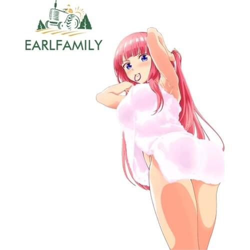EARLFAMILY 13cm x 8.1cm for Sexy Anime Girl Creative Car Stickers Scratch-proof Motocycle Helmet Decal Suitable for Suitcase RV