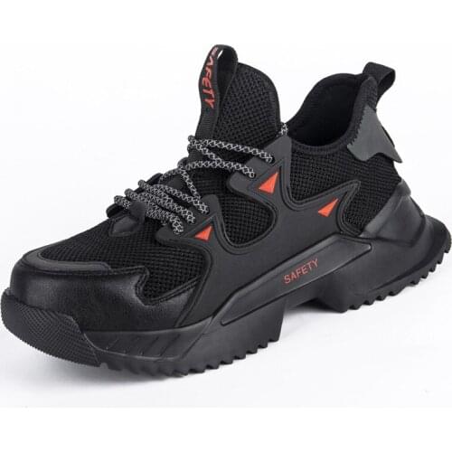 Brand Retro Designer Sneakers Men Safety Shoes Steel Toe Cap Work Boots Women Breathable Non-slip Indestructible Shoes Light