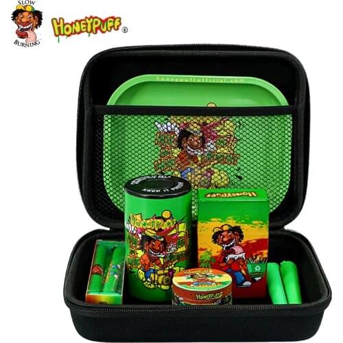 LADY HORNET Smoking Pipe Tobacco Kit Zinc Alloy Herb Grinder Metal Rolling Tray Airtight Herb Container Rolling Machine