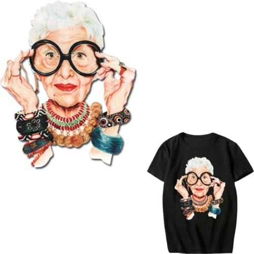 Fashion Grandma Patch Heat Transfer Vinyl Iron on Patches for Girl Clothes Sticker DIY T-shirt Decoration Applique Thermal Press