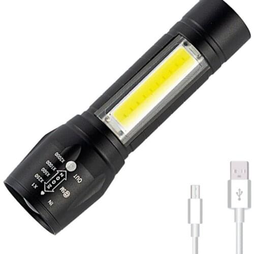 Power Light Mini LEDl 2 Way LED COB Q5 USB Rechargeable Linterna Work Flashlight Torch Lamp Battery Fishing Camping