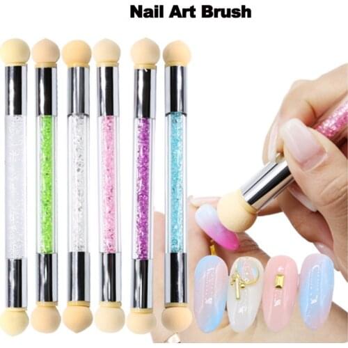 Double-Headed Nail Brush Set Gradient Sponges Nail Art Brushes Pen Acrylic Gel Glitter Powder Picking Dotting Tools Manicure