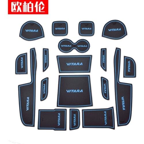 For Suzuki vitara 2015-2018 for Suzuki S-CROSS 2014-2018 Gate Slot Pad Non-slip Cup Mats Anti Slip Door Groove Mat Stickers
