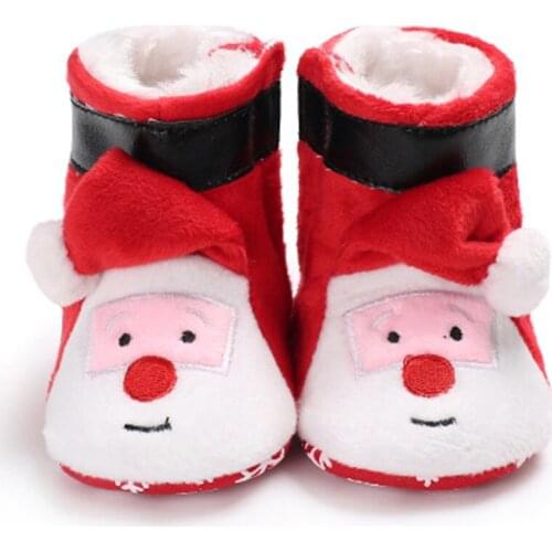 2021 Merry Christmas New Children Cotton Santa Claus elk Prewalker Soft Bottom Baby Girls boys Autumn Winter Anti Slip