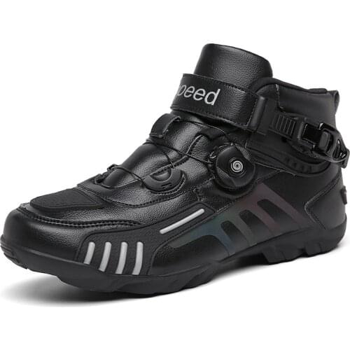 MJMOTO New Motorcycle Shoes Men/Women Ankle Locomotive Motocross Racing Boots Off Road Bike Shoe Ultralight Outdoor Sports Shoe