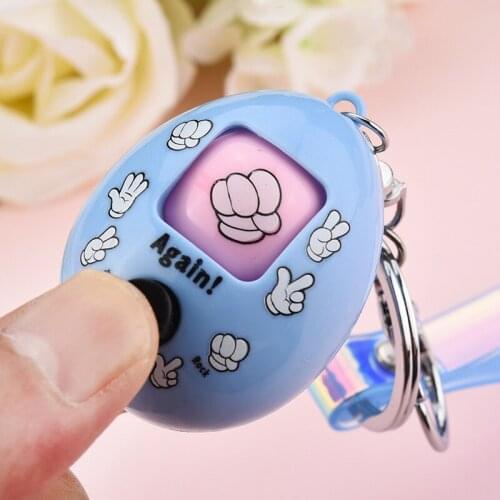 New New fun Games Keychain Rock Paper Scissors Play Toy Key Chain Car Eggs Key Ring Mora Games Keychain Car Jewelry K2315