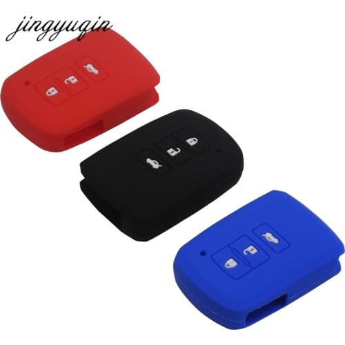 Jingyuqin New Silicone Smart Key Case for Toyota Camry 7 Highlander 3 Button Smart Car Key Cover