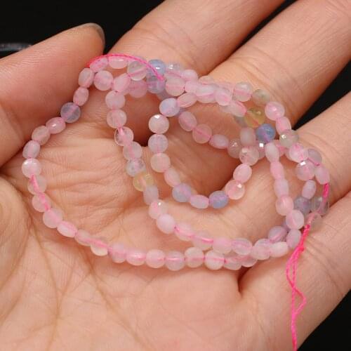 Fine Natural Stone Loose Beads Oblate Morgan Quartz Crystal for Fashion Jewelry Making Girls Bracelet Necklace