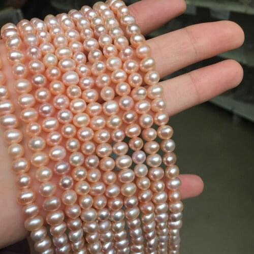 Freshwater Pearl necklace oval shape pearl Size 5-5.5mm perfect luster for Jewelry DIY