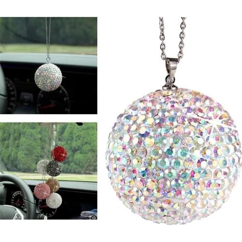 Crystal Ball Car Pendant for Ornament Rear View Mirror Interior Accessories