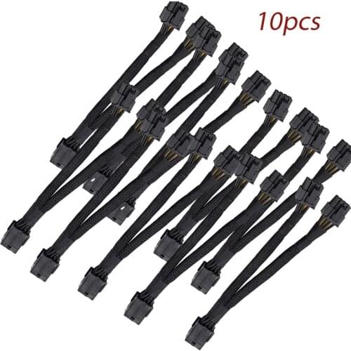 2021 CPU Power Splitter Cable 8Pin To Dual CPU 8 Pin(6+2) CPU To Motherboard Power Adapter Y Splitter Extension Cord 20cm