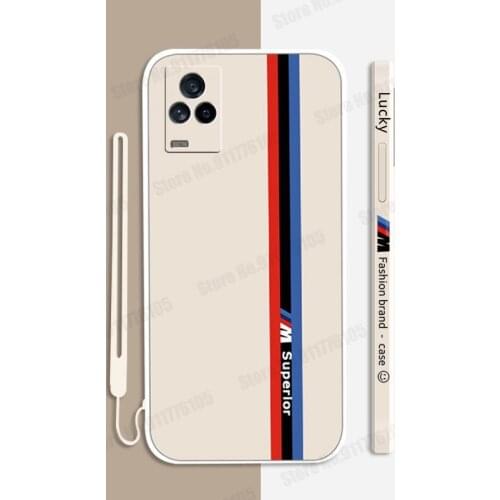 Candy Color Wrist Strap Liquid Silicone Phone Case for VIVO IQOO 7 5 Pro NEO 5 3 Z1 Z1X U1X Y72 Skin Feel Soft Protective Cover