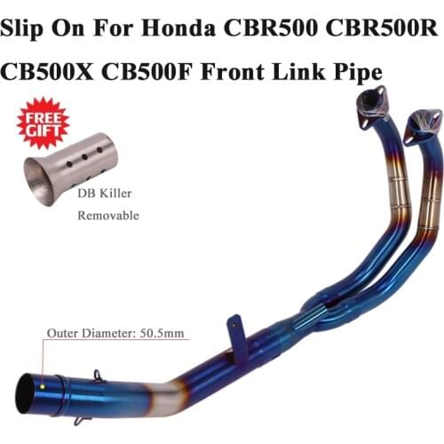 Slip On For Honda CBR500 CBR500R CB500X CB500F Motorcycle Exhaust Escape Muffler Modified Front Tube Middle Link Pipe DB Killer
