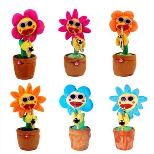 Dancing Sunflower Toy Electronic Shake Dancing Toy Plush Cute Dancing Sunflower Early Childhood Education Toy for Children