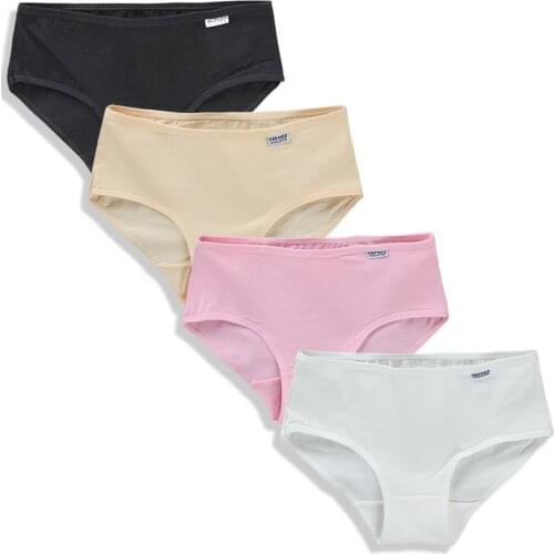 4 Pcs/lot Solid Young Girls Pants Adolescent Underpants Training Kid for 8-16 Years Old Teen Panty Cotton Panties Teen Underwear
