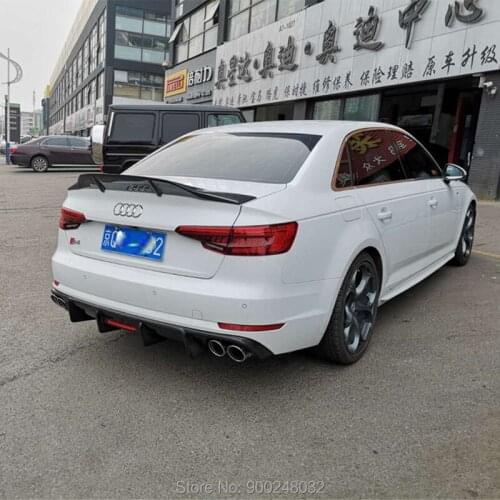 For Audi A4 B8 B8.5 B9 2009-2018 Carbon Spoiler Wing Trunk Lip Boot Cover Car Styling